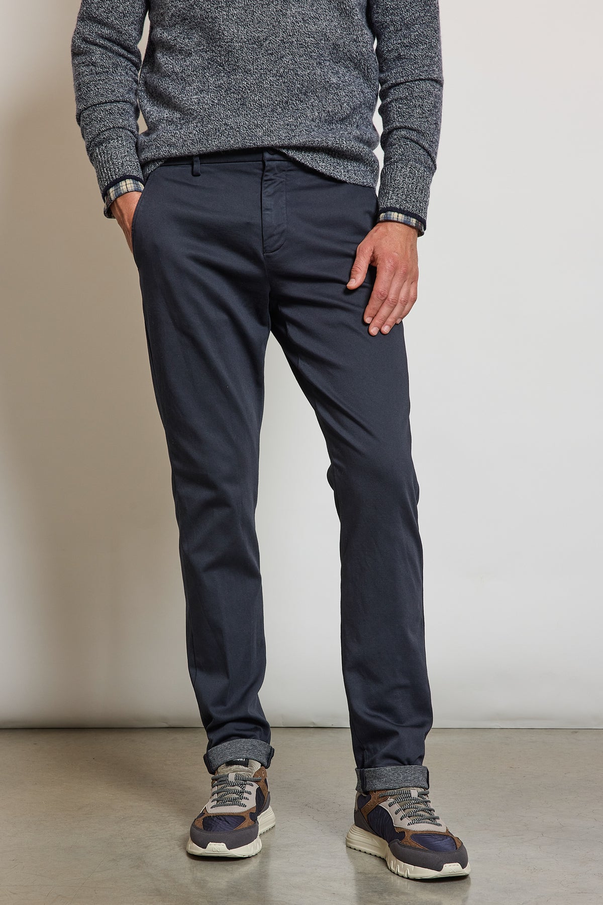 PANTALON EN JERSEY MARINE