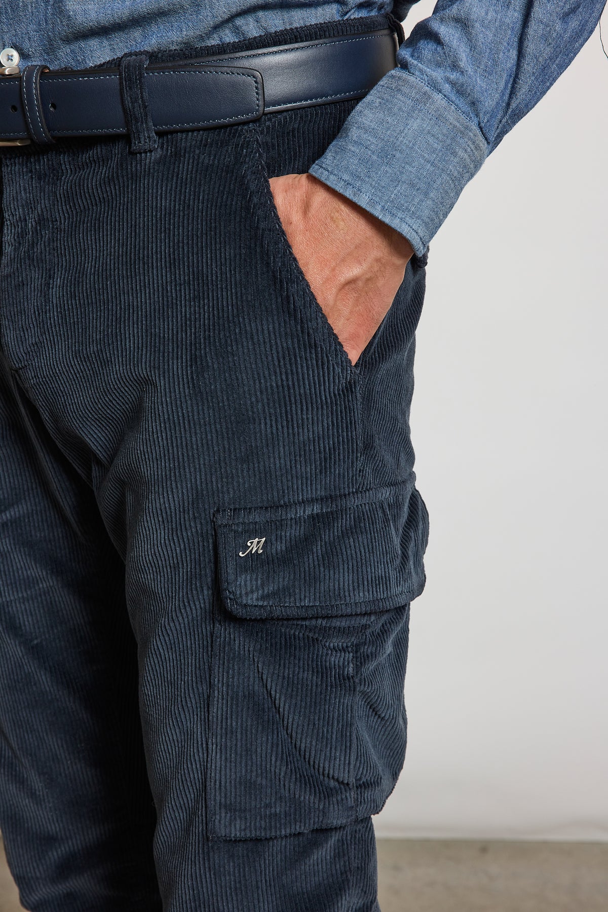 CORDUROY POCKET PANTS GRAY