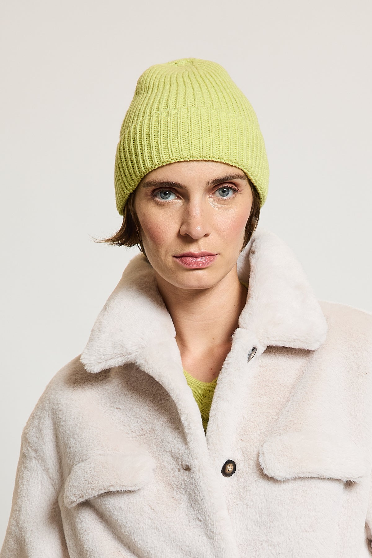 CASHMERE BEANIE LIME