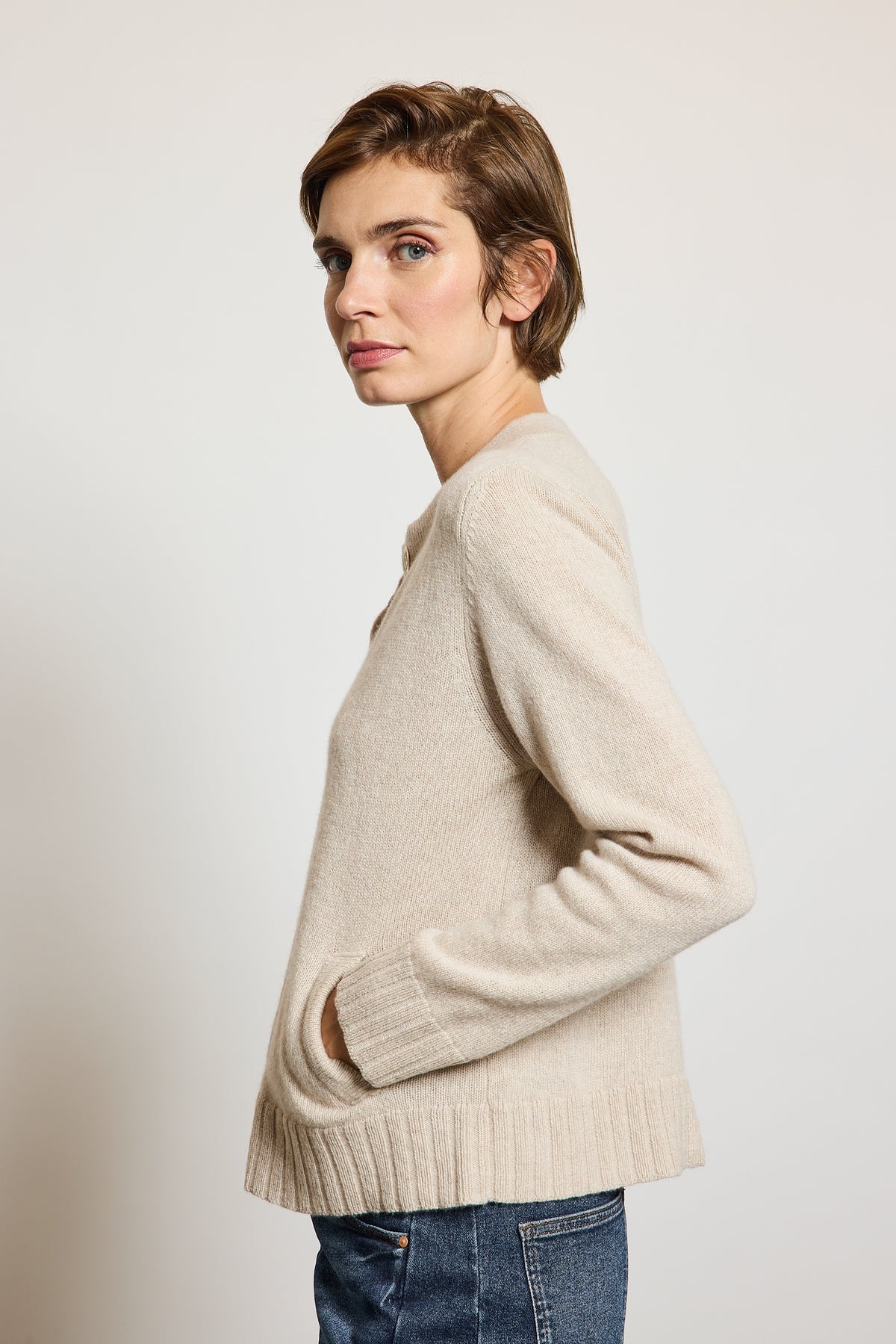 BLOUSON EN CACHEMIRE BEIGE