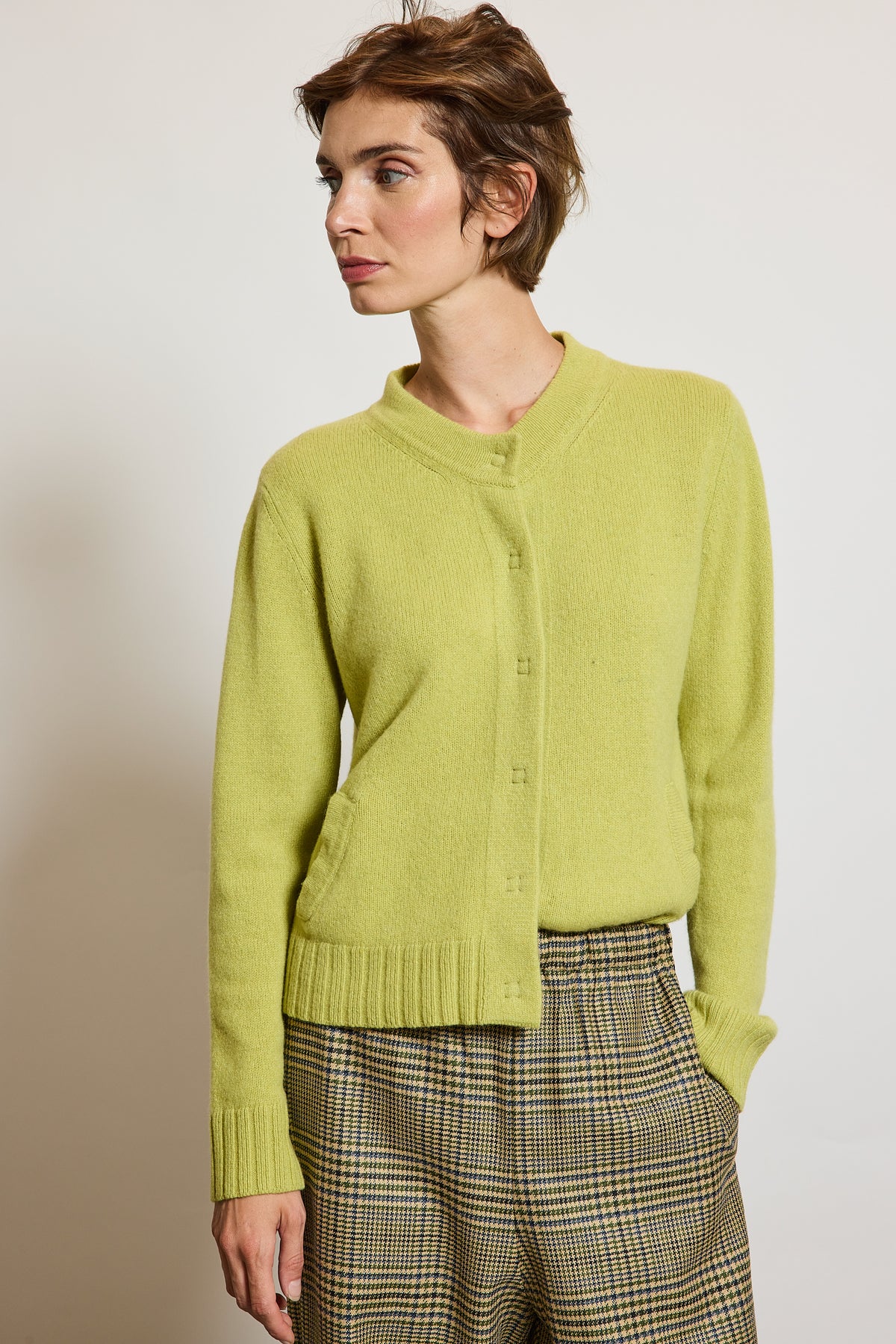 BLOUSON EN CACHEMIRE LIME