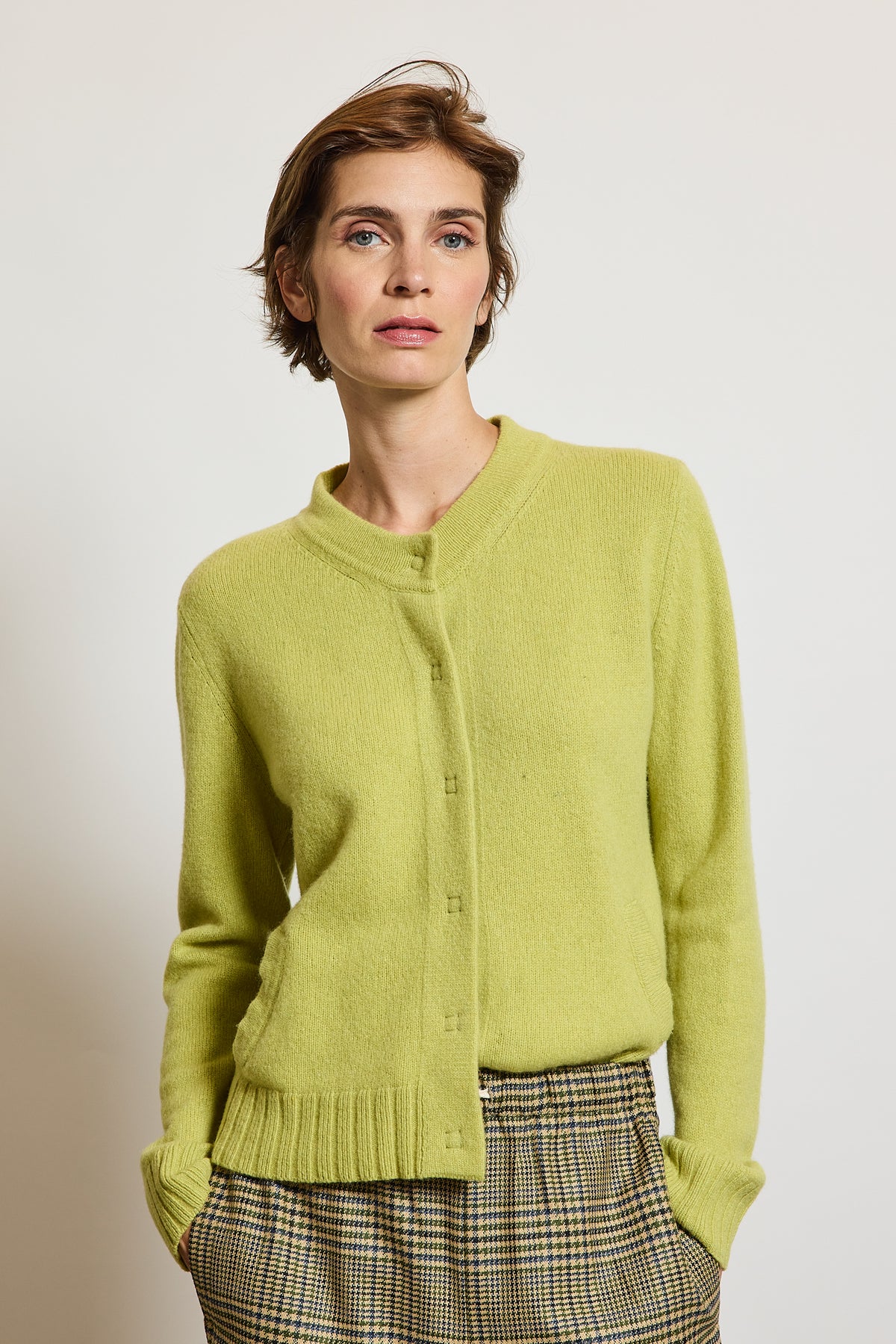 BLOUSON EN CACHEMIRE LIME