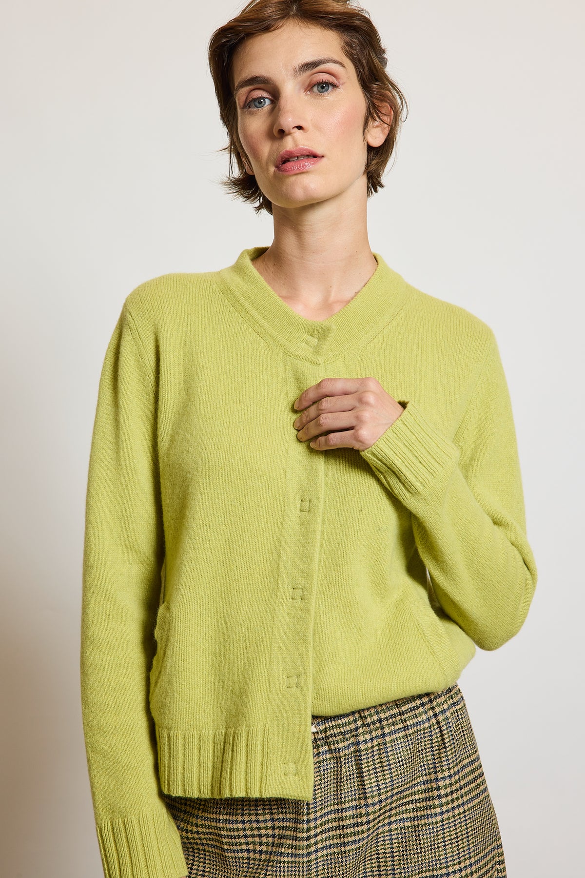 BLOUSON EN CACHEMIRE LIME