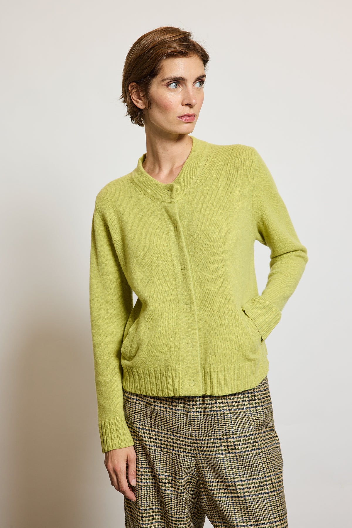 BLOUSON EN CACHEMIRE LIME