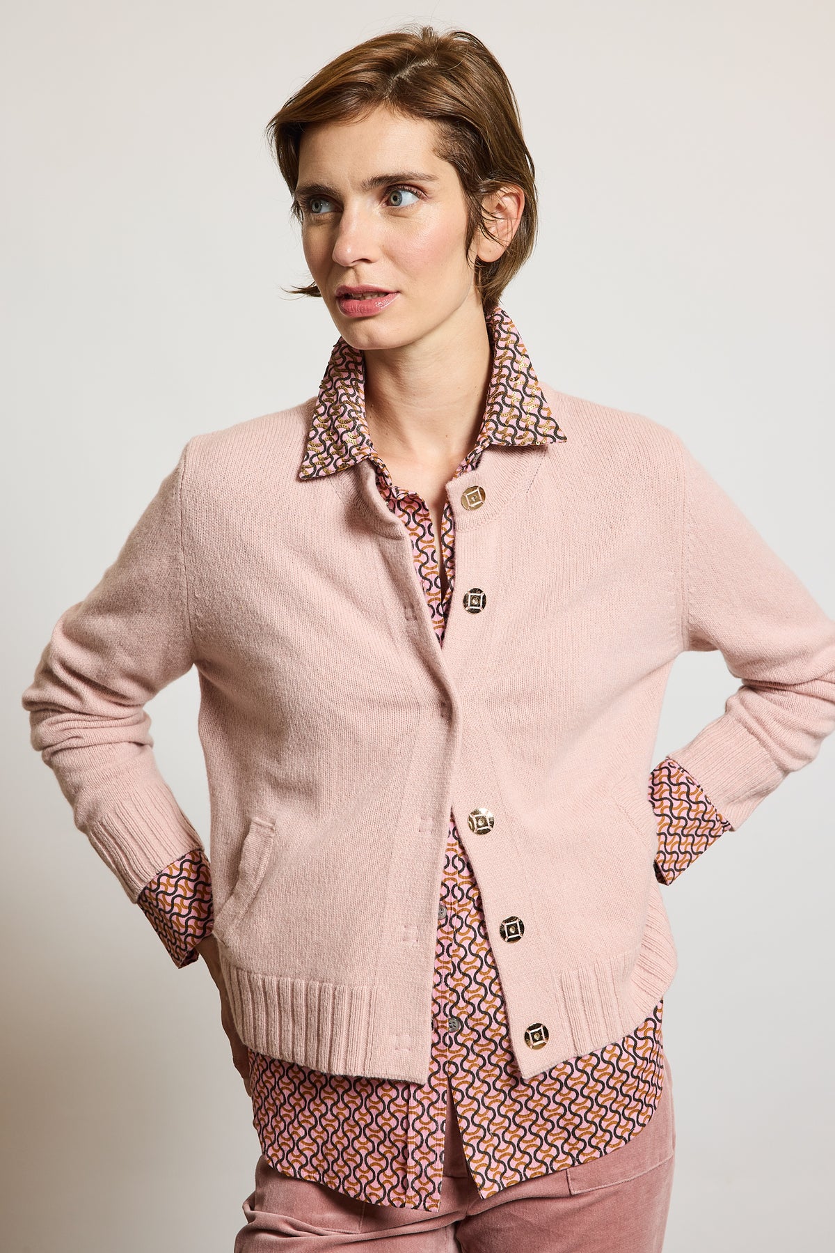 CASHMERE JACKET PINK