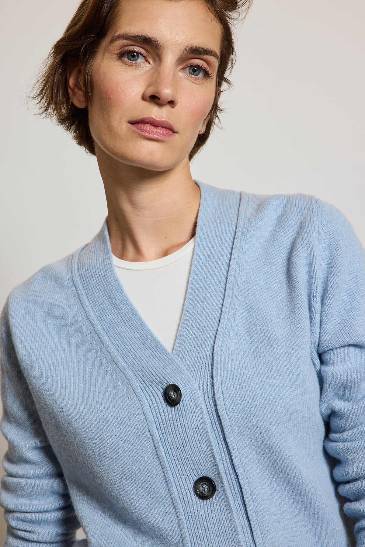 CASHMERE CARDIGAN SKY