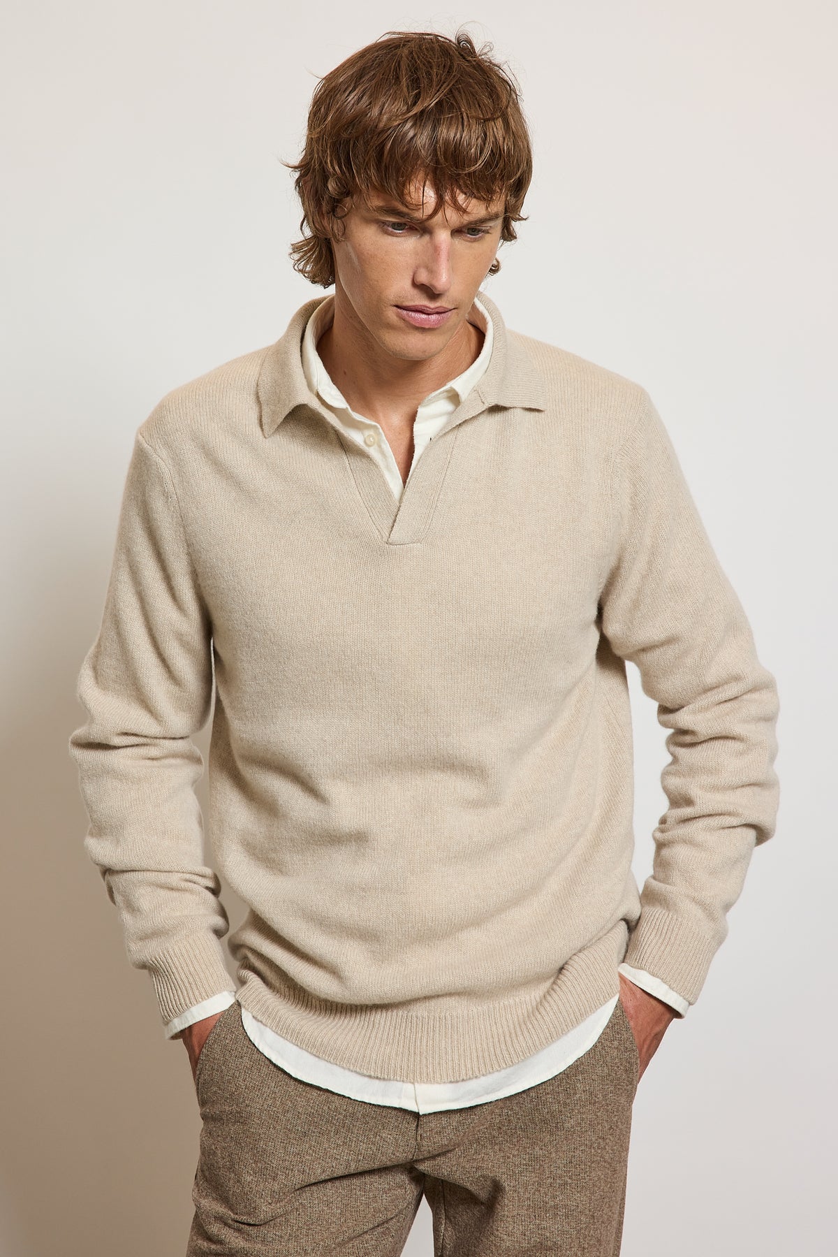 POLO EN CACHEMIRE BEIGE