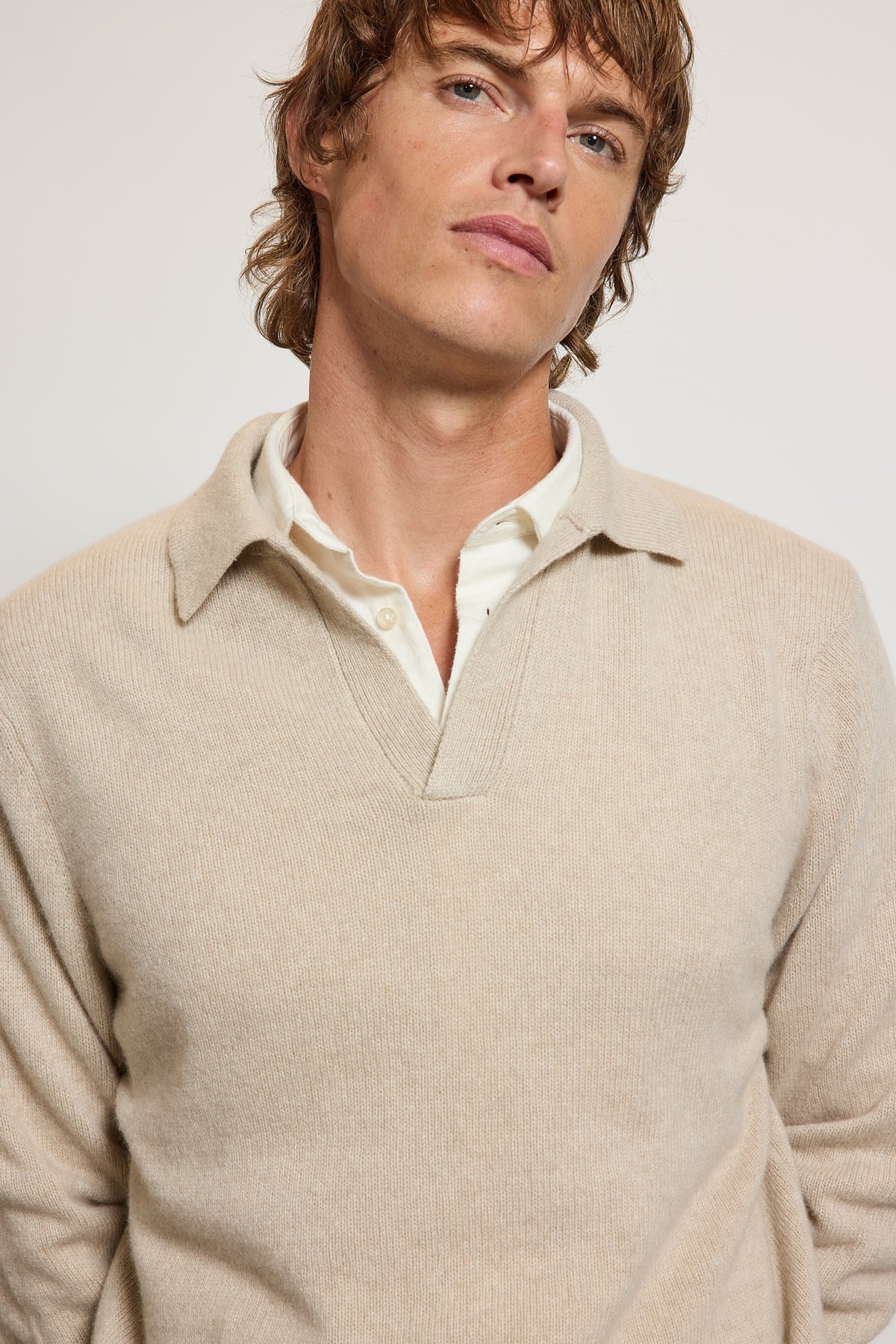 POLO EN CACHEMIRE BEIGE