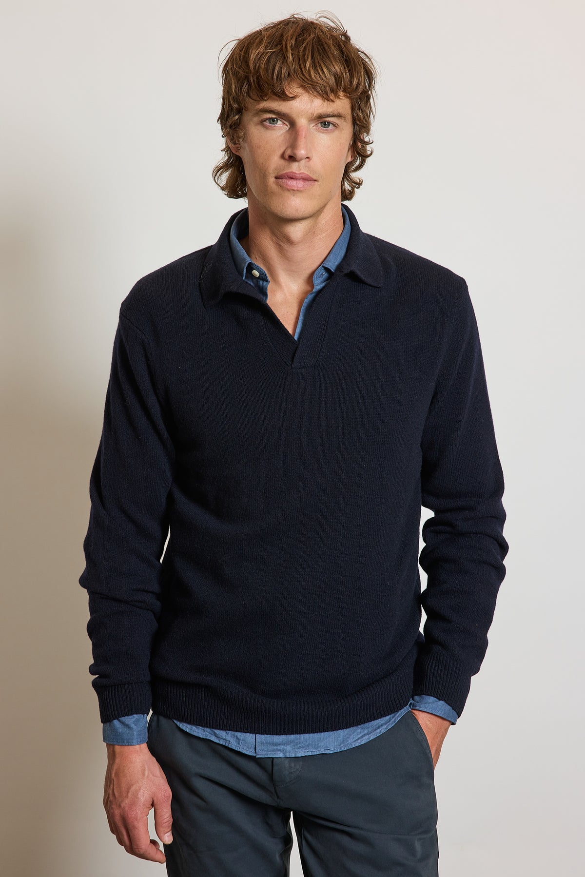 POLO EN CACHEMIRE MARINE