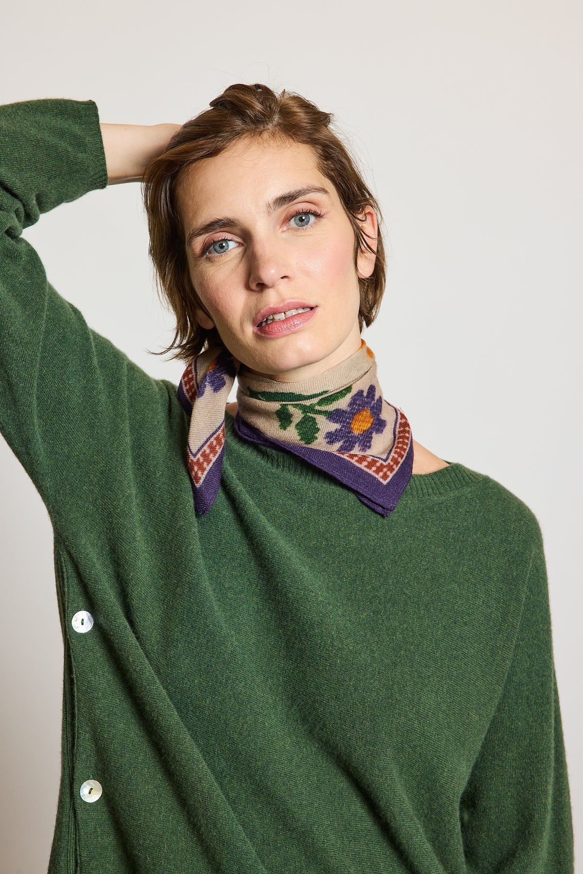 WOOL CASHMERE SWEATER FORESTGREEN