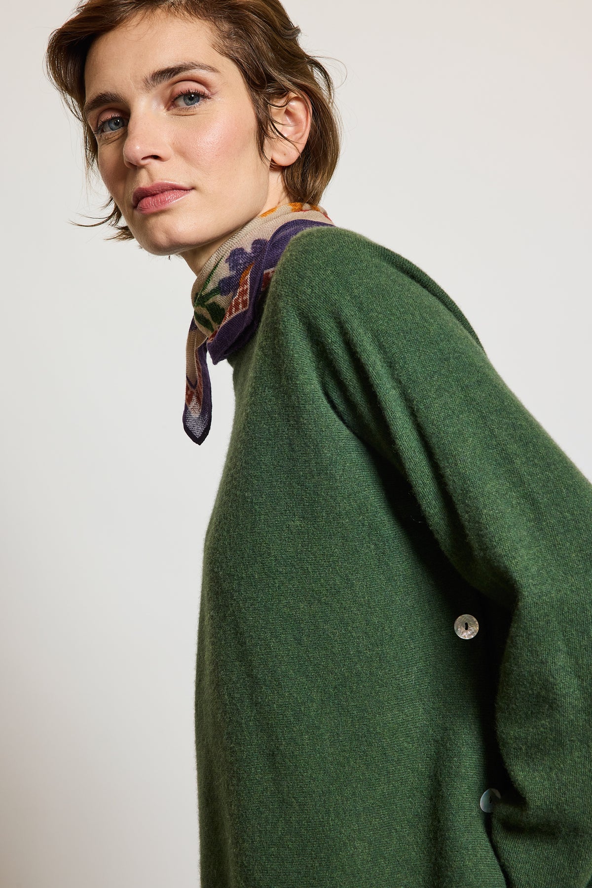 WOOL CASHMERE SWEATER FORESTGREEN