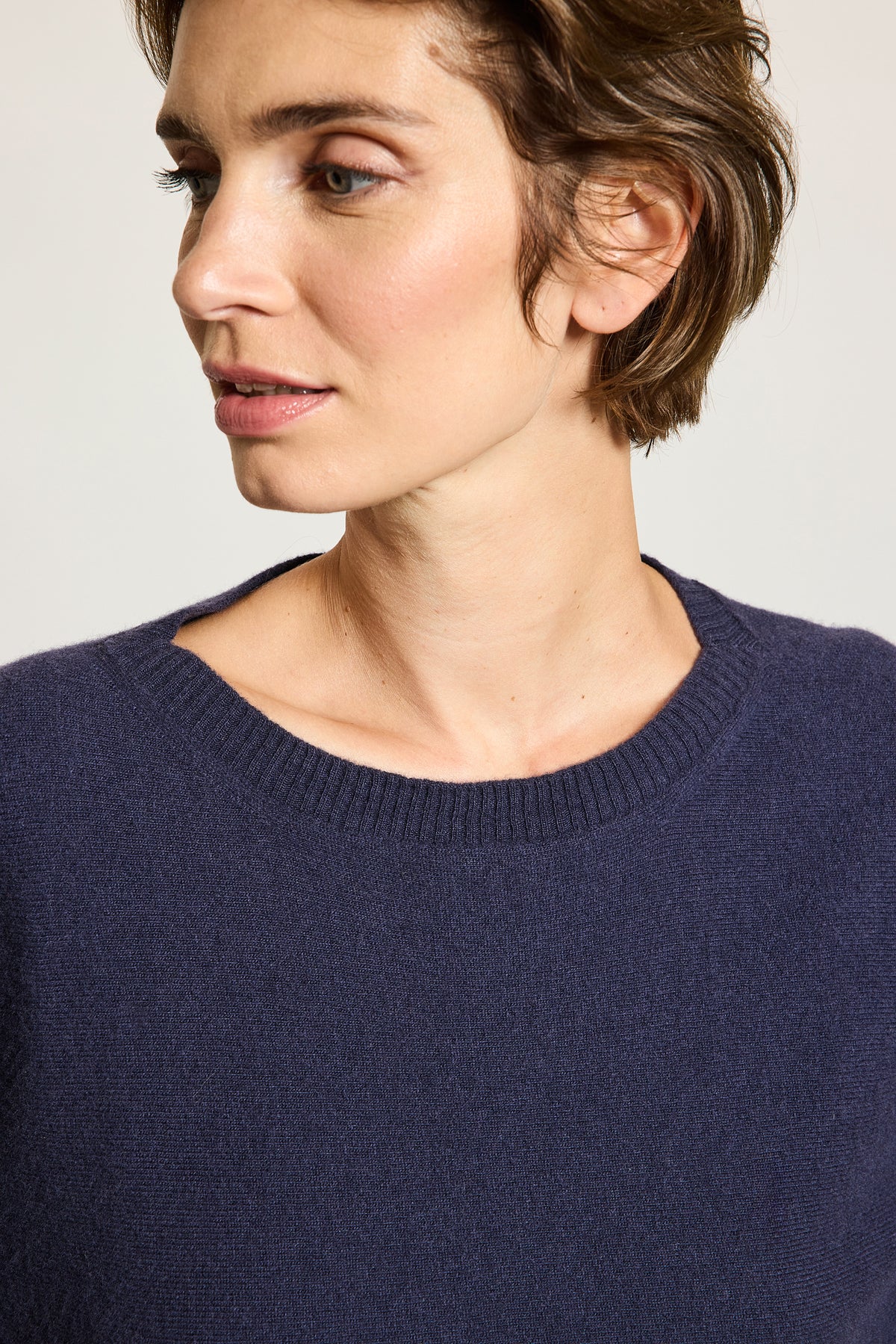 PULL EN LAINE ET CACHEMIRE MARINE