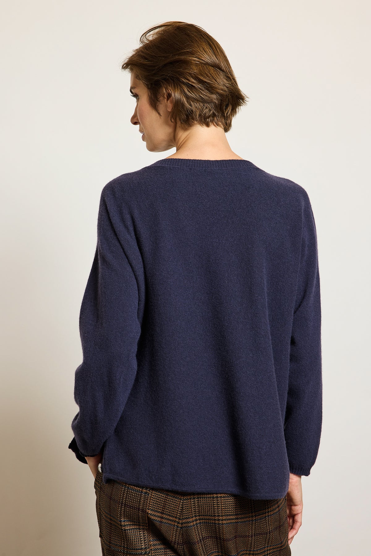 PULL EN LAINE ET CACHEMIRE MARINE