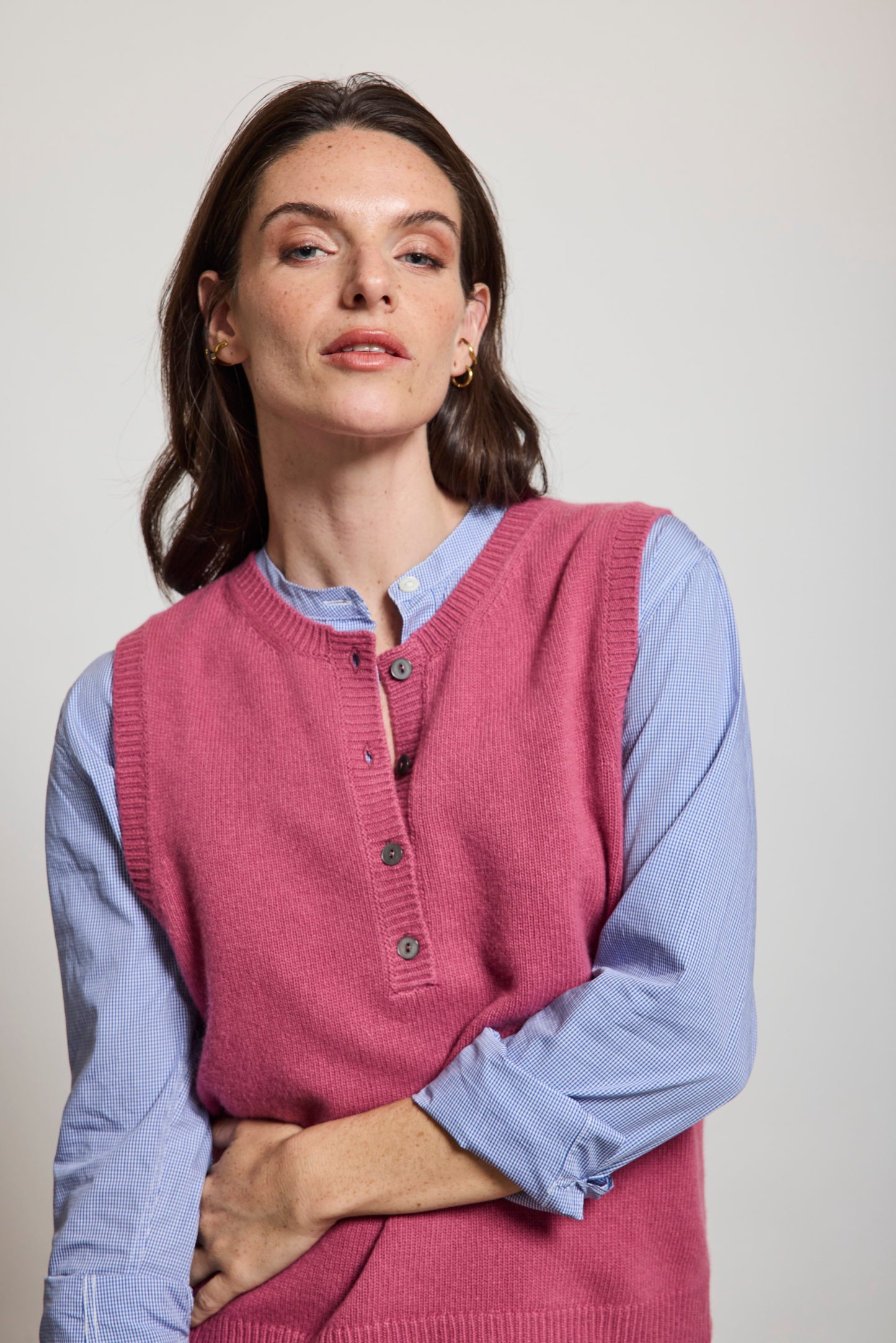WOOL CASHMERE HENLEY HEATHER