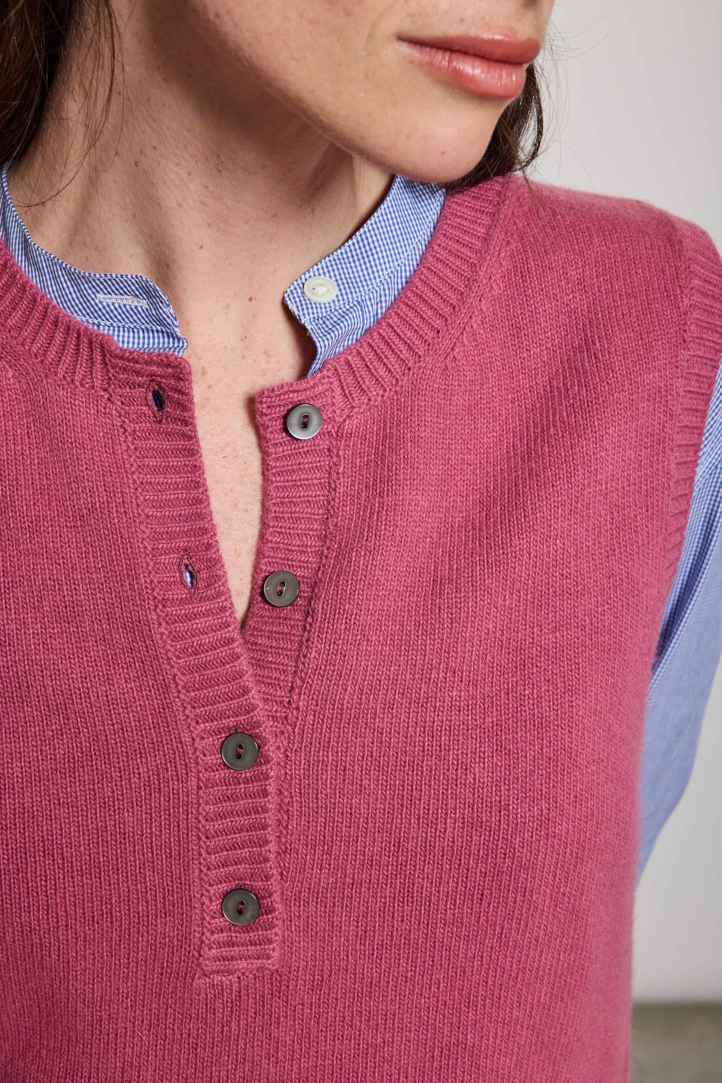 WOOL CASHMERE HENLEY HEATHER