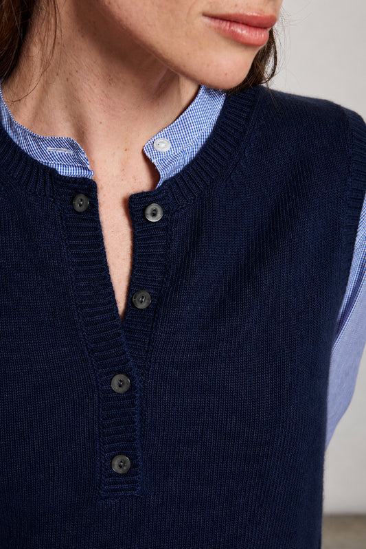 WOOL CASHMERE HENLEY NAVY