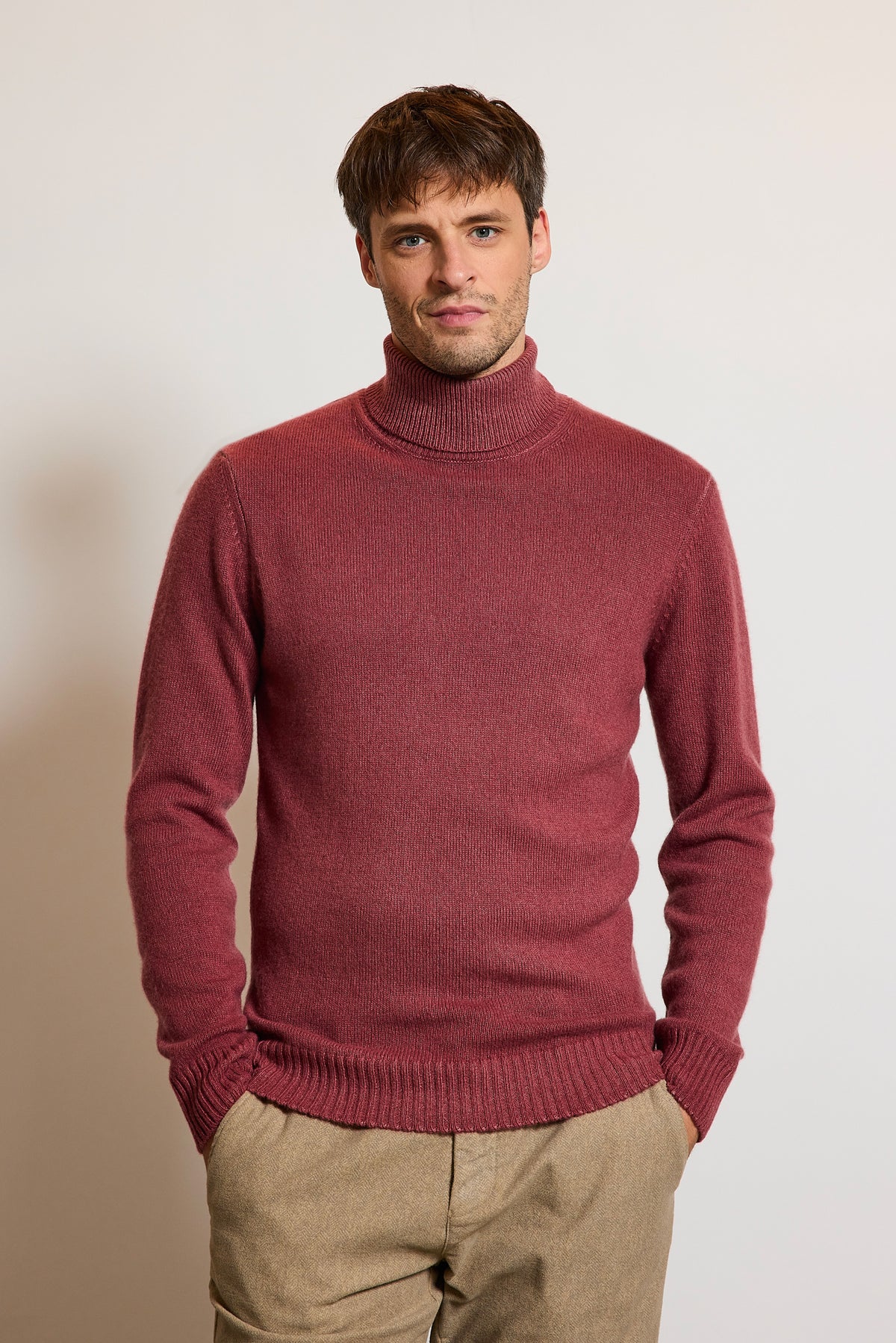 PULL EN CACHEMIRE VIEUX ROSE