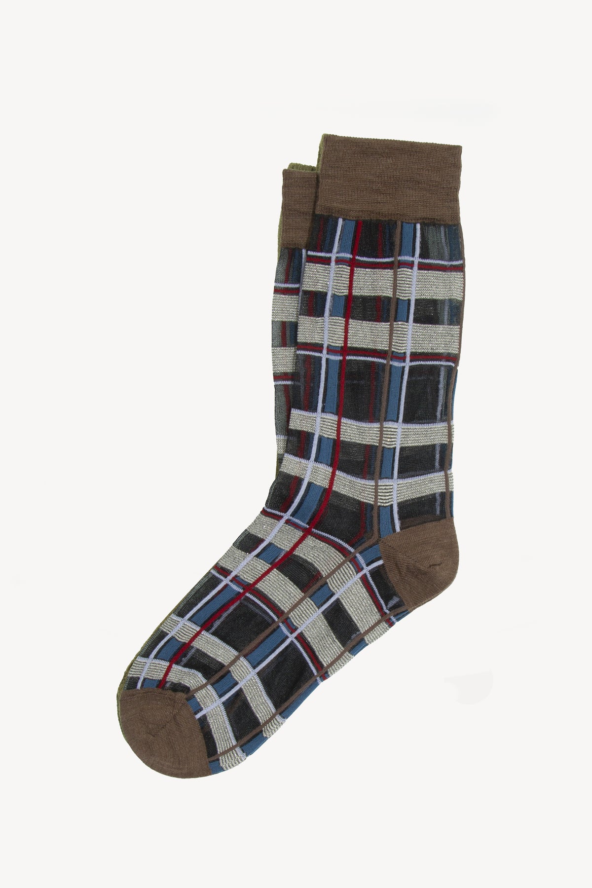 SHEER SOCKS CHECKS CHOCO