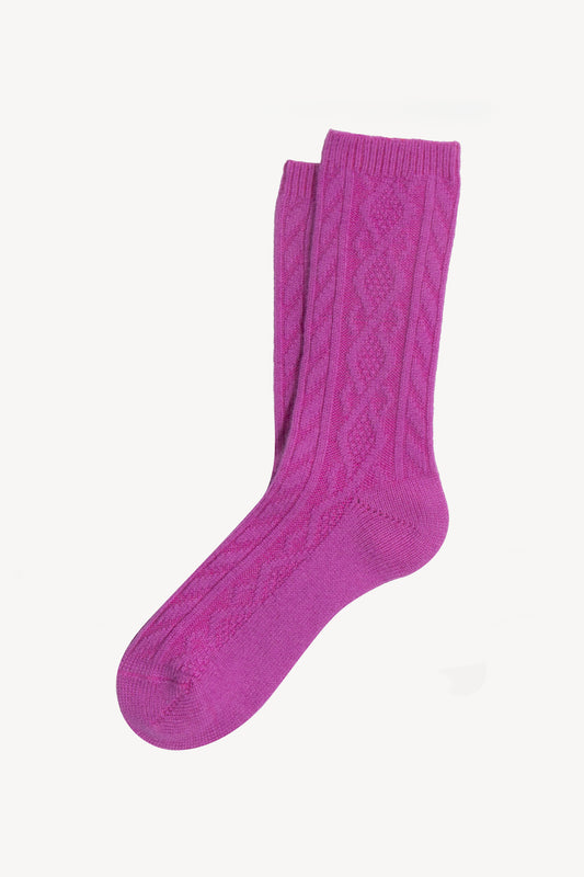 CHAUSSETTES EN CACHEMIRE ROSE