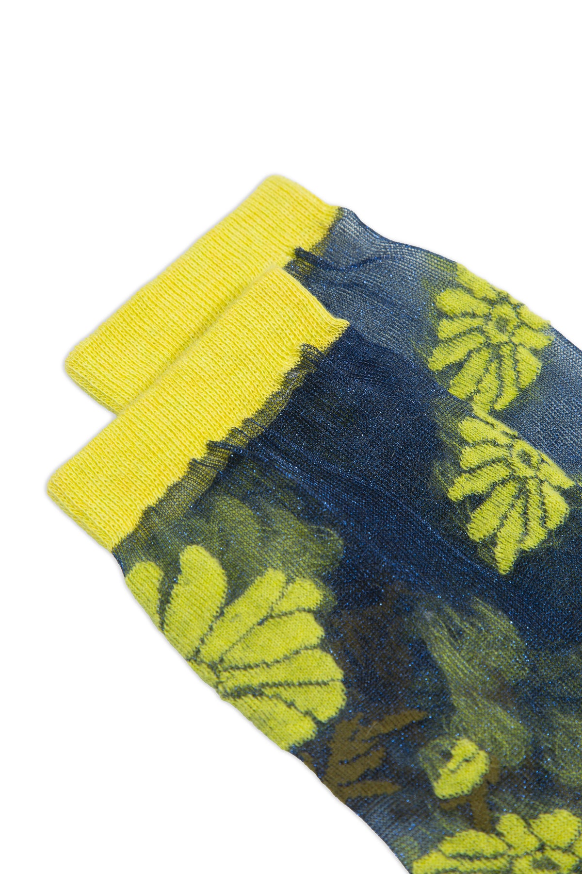 SHEER SOCKS FLOWERS BLUE