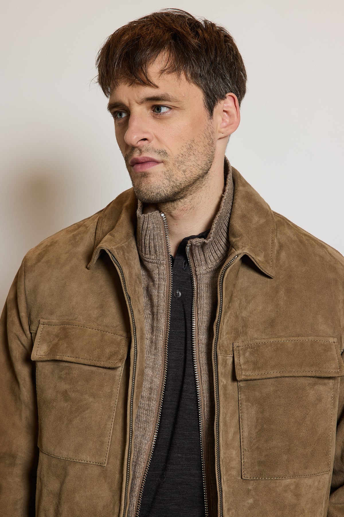 BLOUSON EN DAIM BEIGE