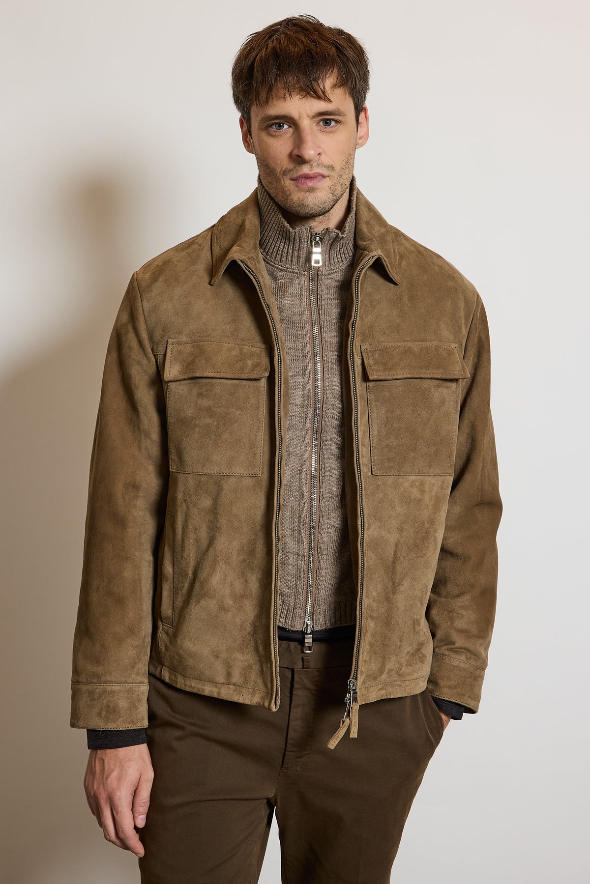 BLOUSON EN DAIM BEIGE