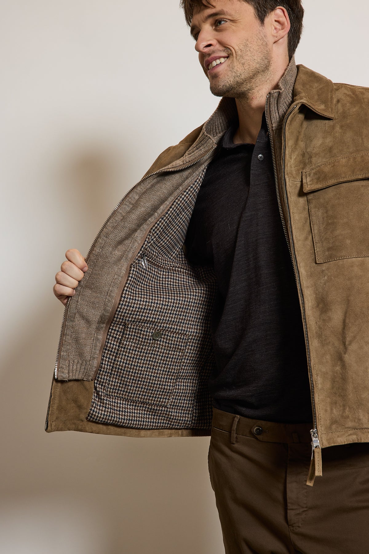 BLOUSON EN DAIM BEIGE