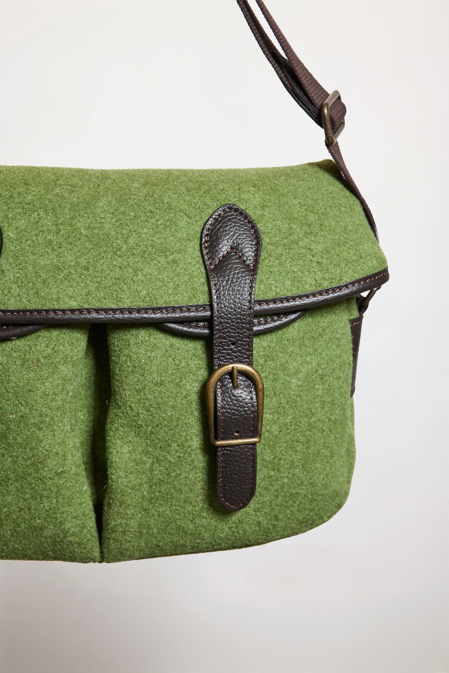 BESACE TWEED VERT POMME