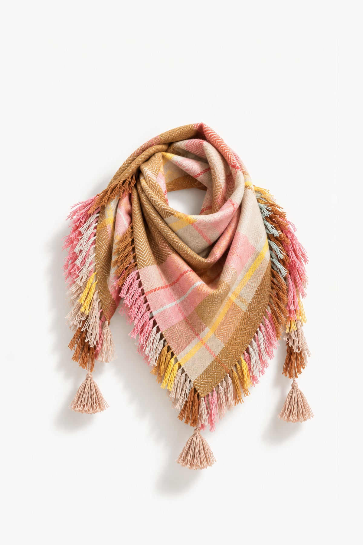 TRIANGLE POMPONS CAMEL