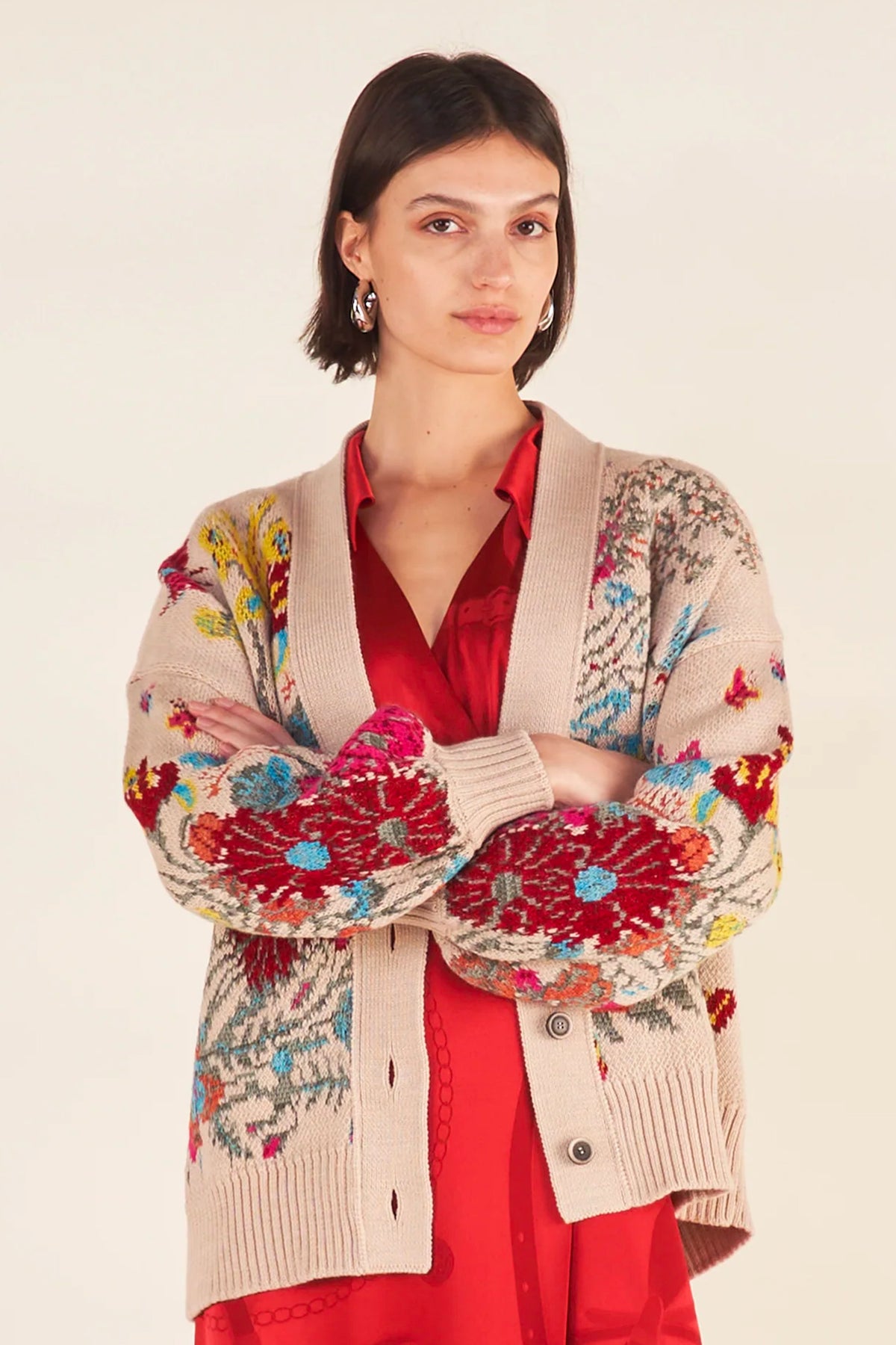 CARDIGAN JACQUARD BEIGE