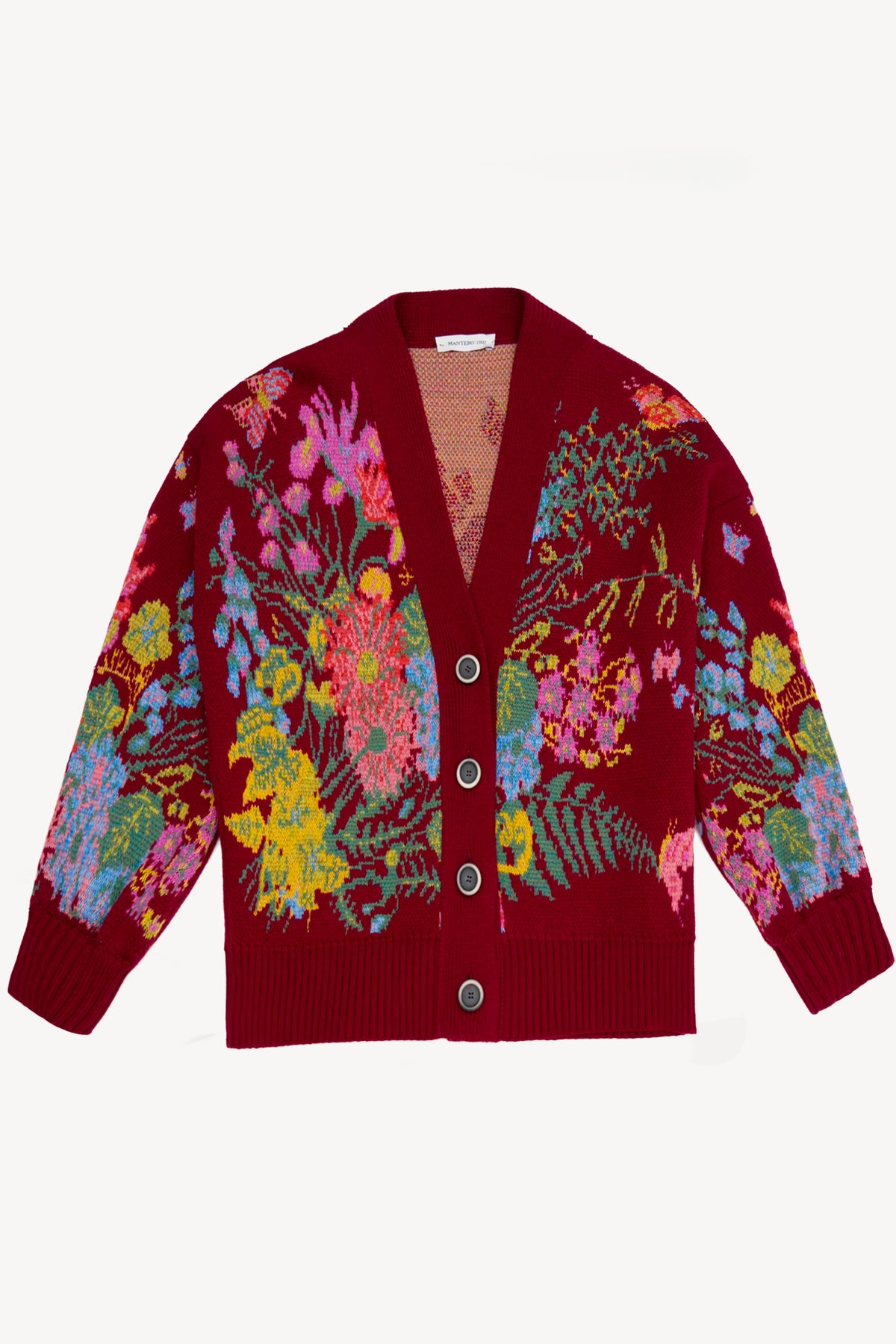 CARDIGAN JACQUARD BORDEAUX