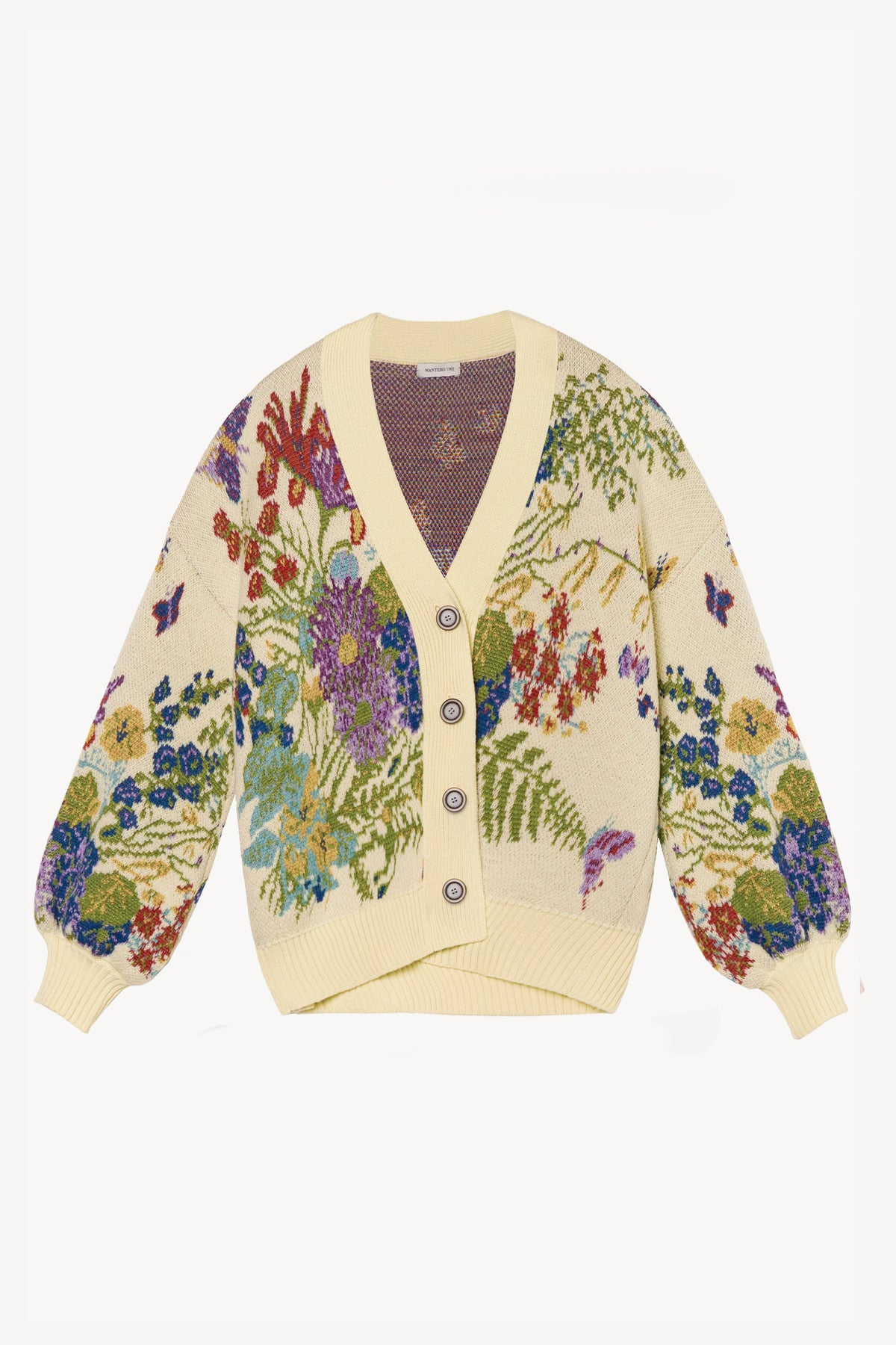 WOOL JACQUARD CARDIGAN LIME