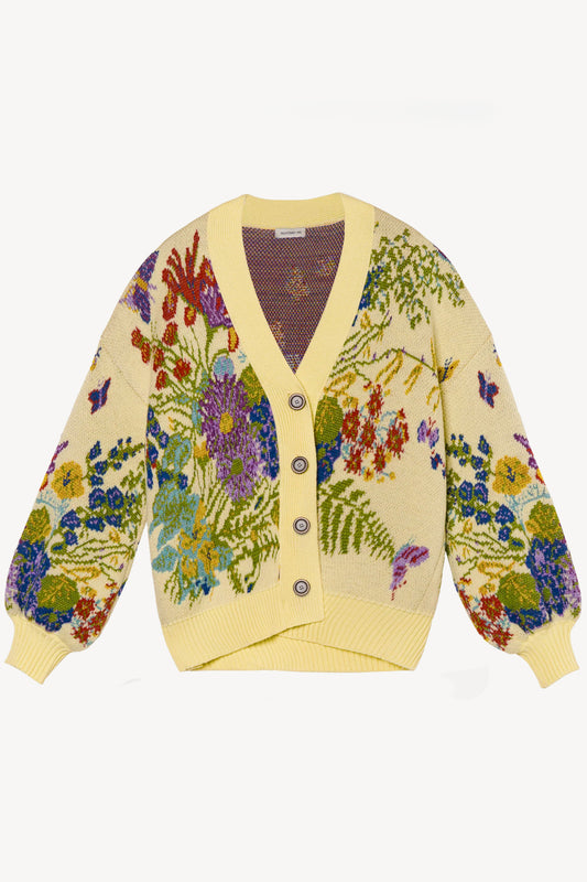 JACQUARD CARDIGAN LIME