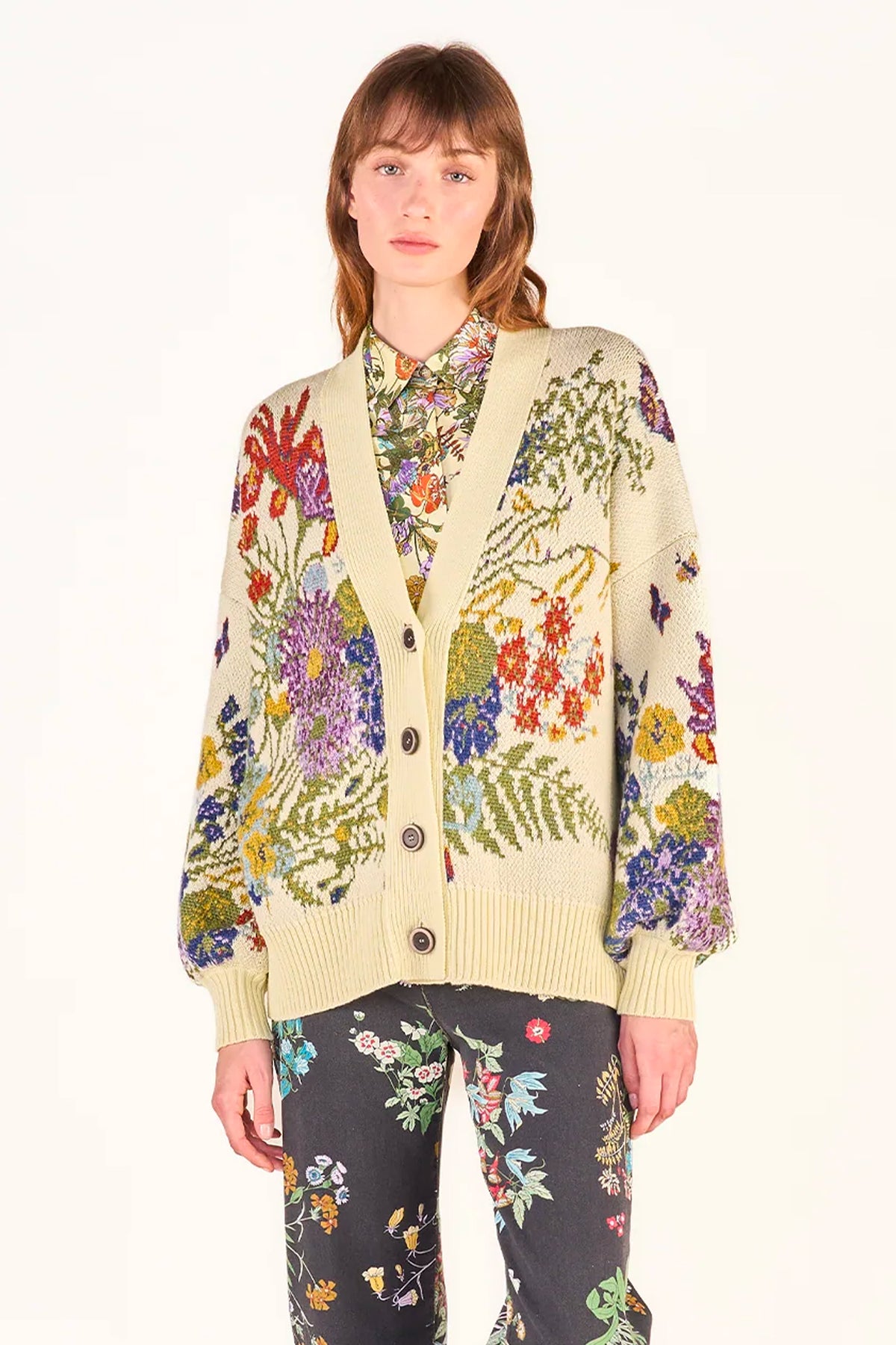 CARDIGAN JACQUARD ANIS