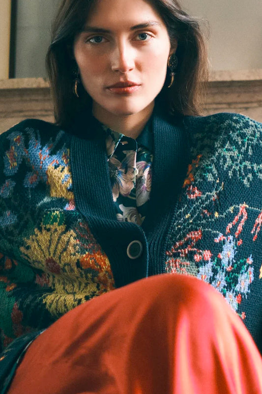 JACQUARD CARDIGAN GREEN