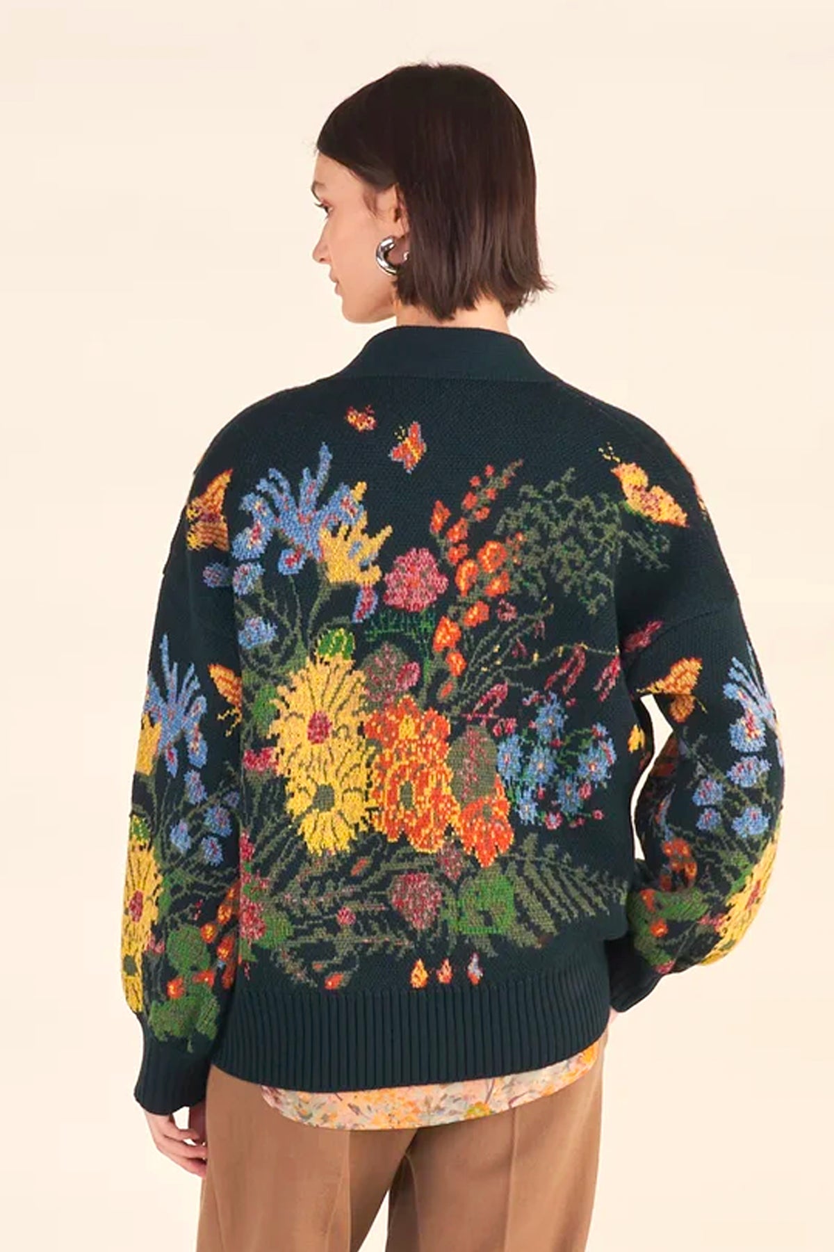 JACQUARD CARDIGAN GREEN