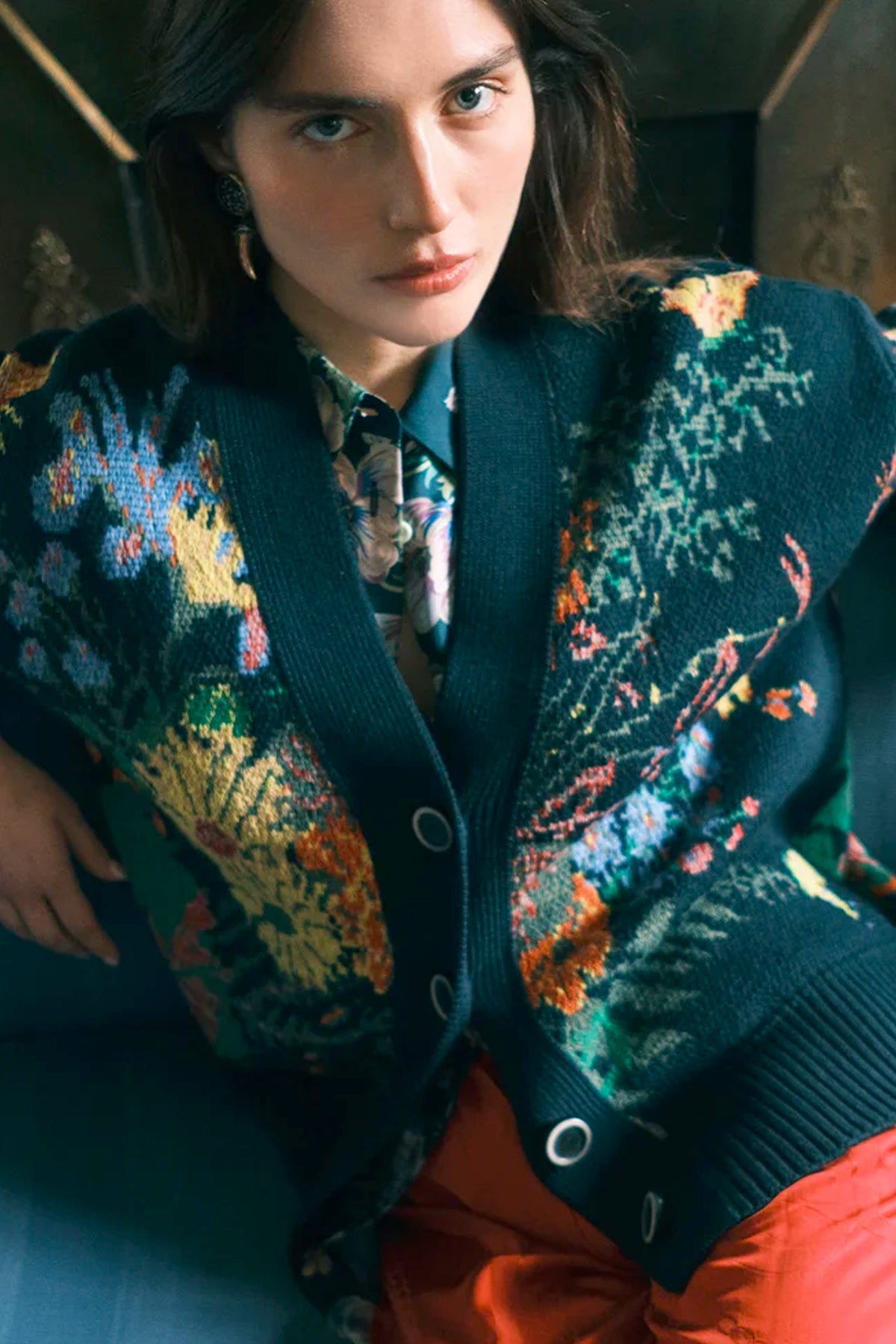 JACQUARD CARDIGAN GREEN