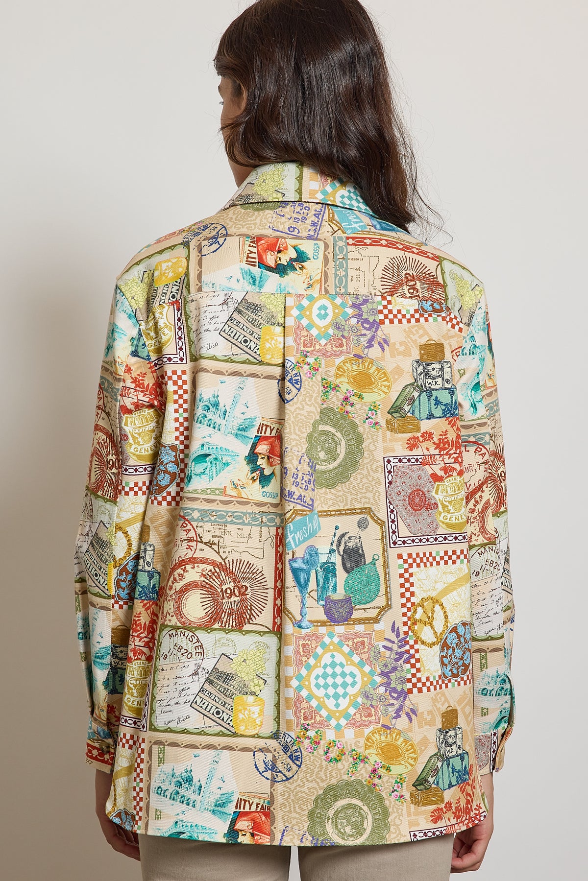 CHEMISE EN JEAN IMPRIMÉE MULTICOLORE