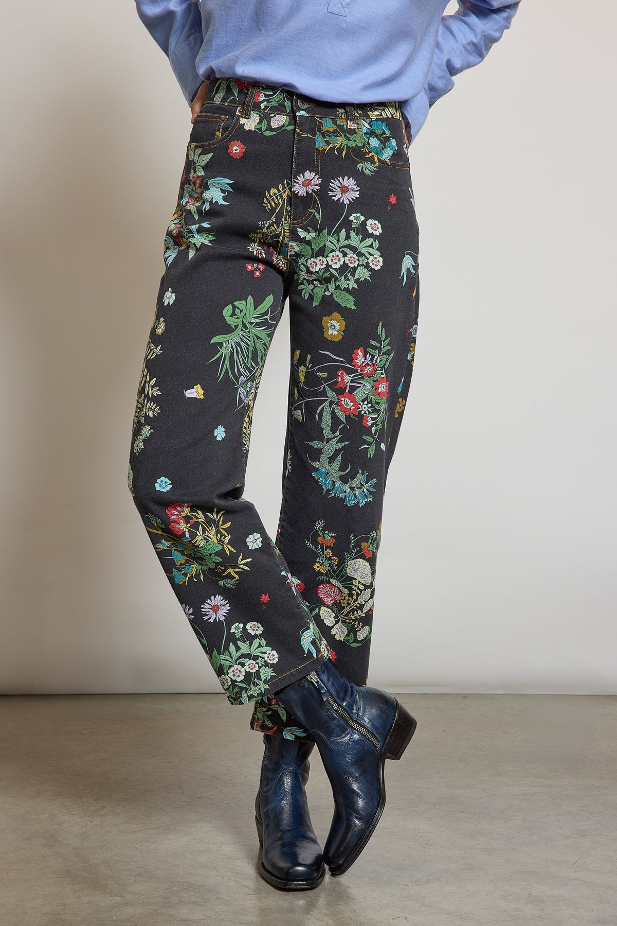 PRINTED JEANS GREY