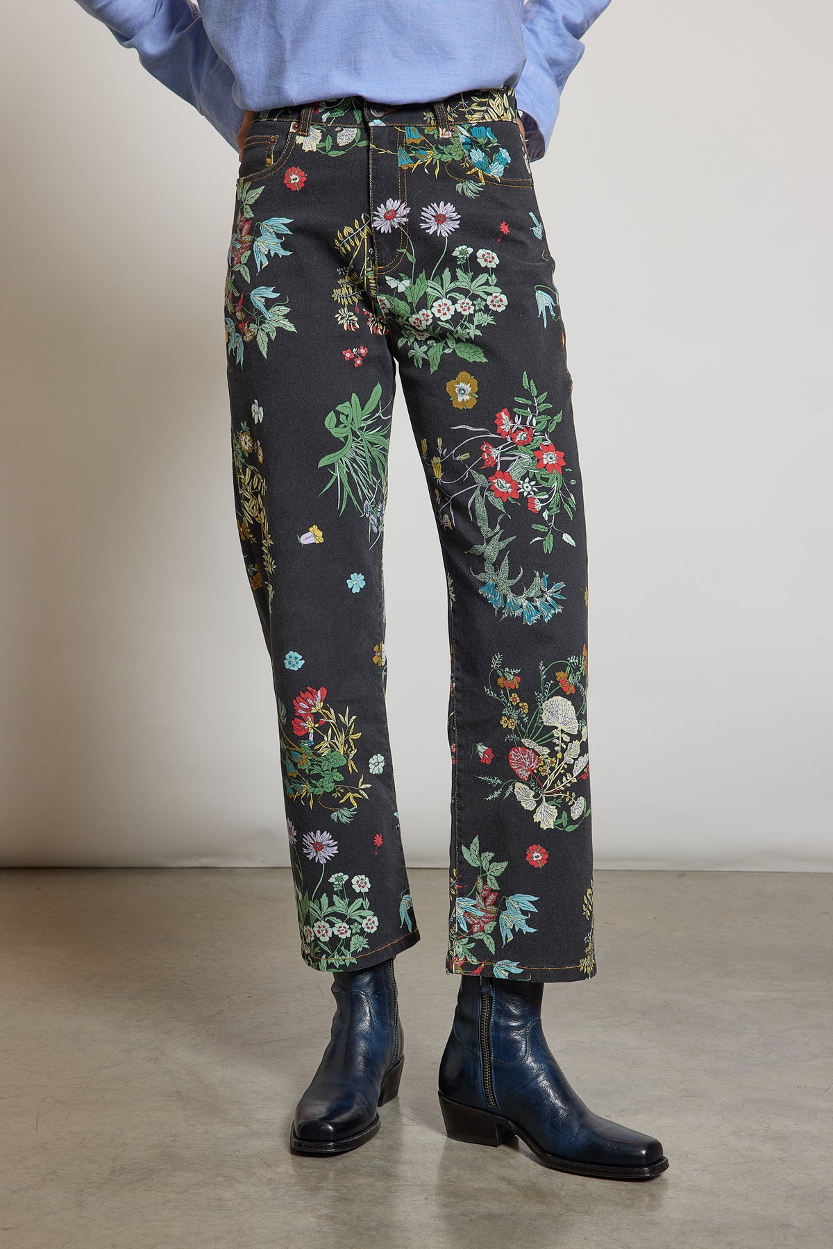 PRINTED JEANS GREY