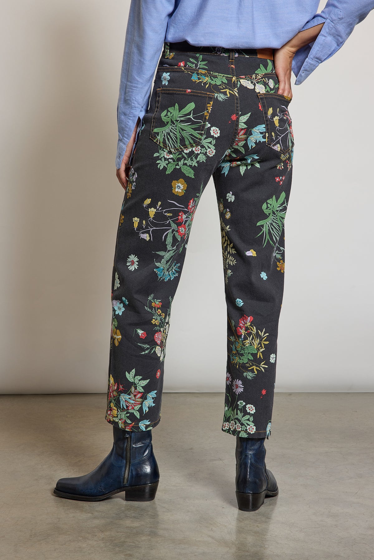 PRINTED JEANS GREY