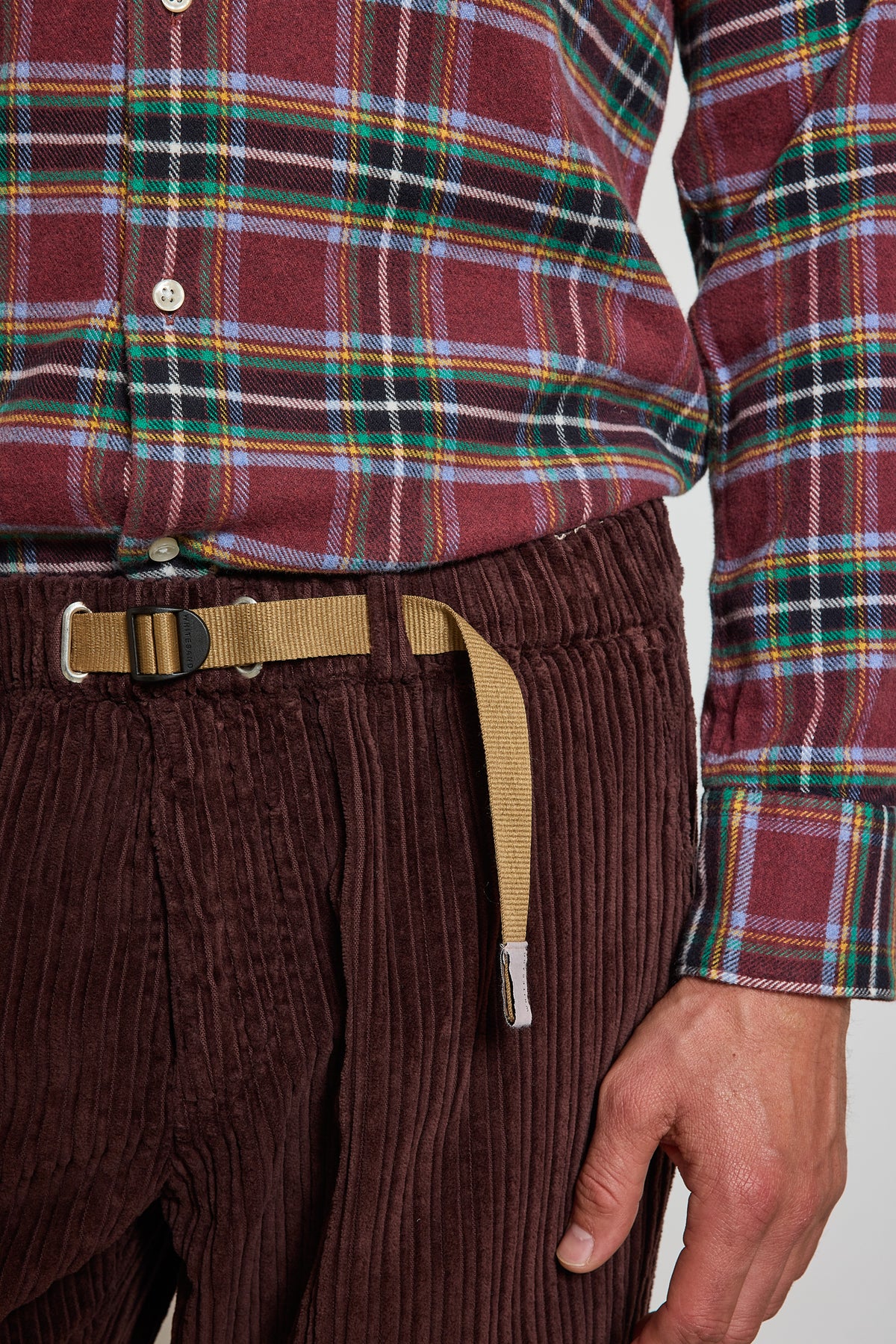 PANTALON EN VELOURS AUBERGINE