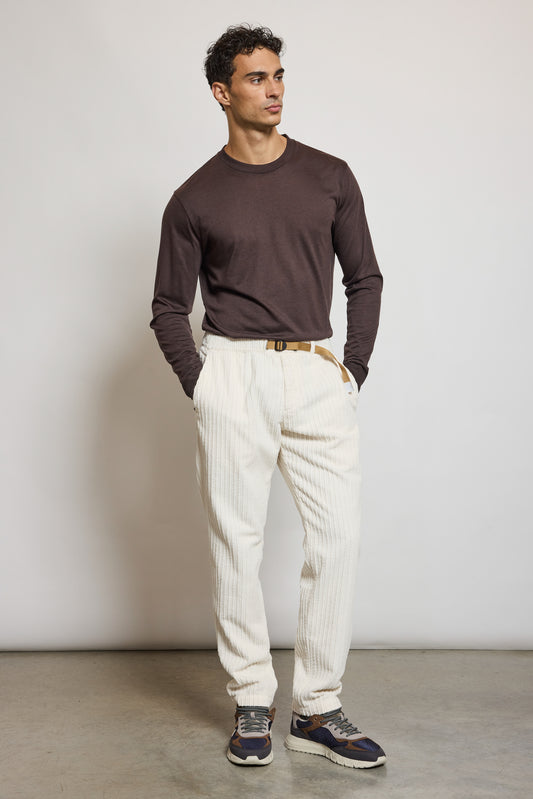 PANTALON EN VELOURS OFF WHITE