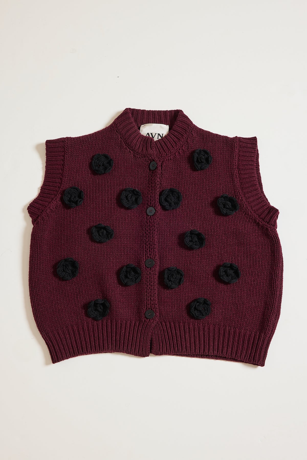 EMBROIDERED CARDIGAN BURGUNDY