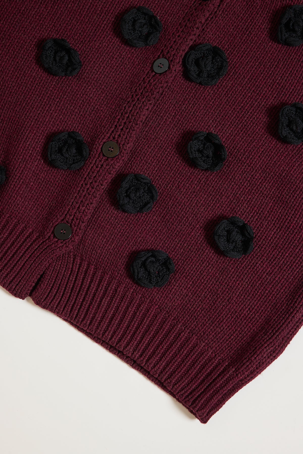 EMBROIDERED CARDIGAN BURGUNDY