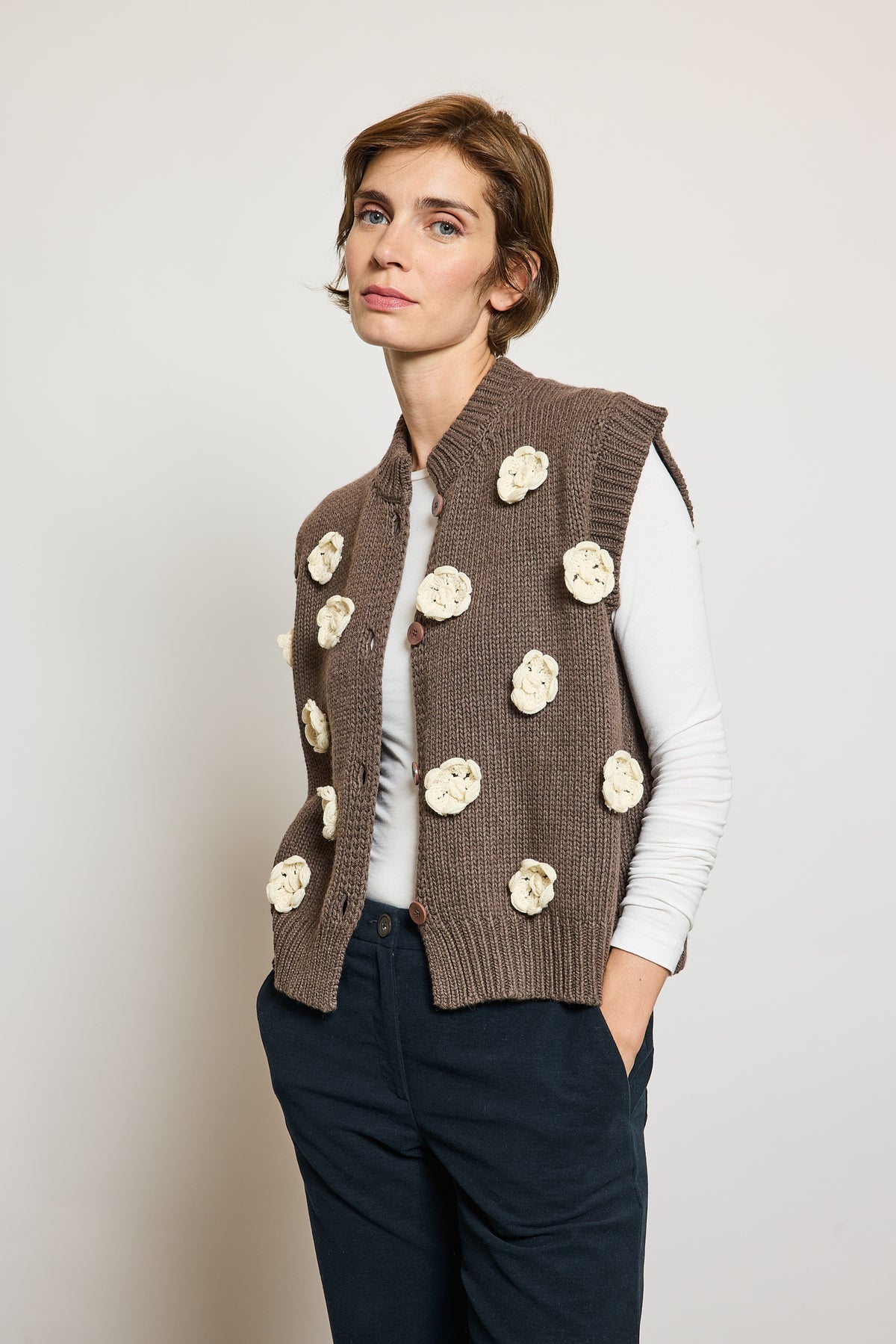 CARDIGAN BRODÉ VISON
