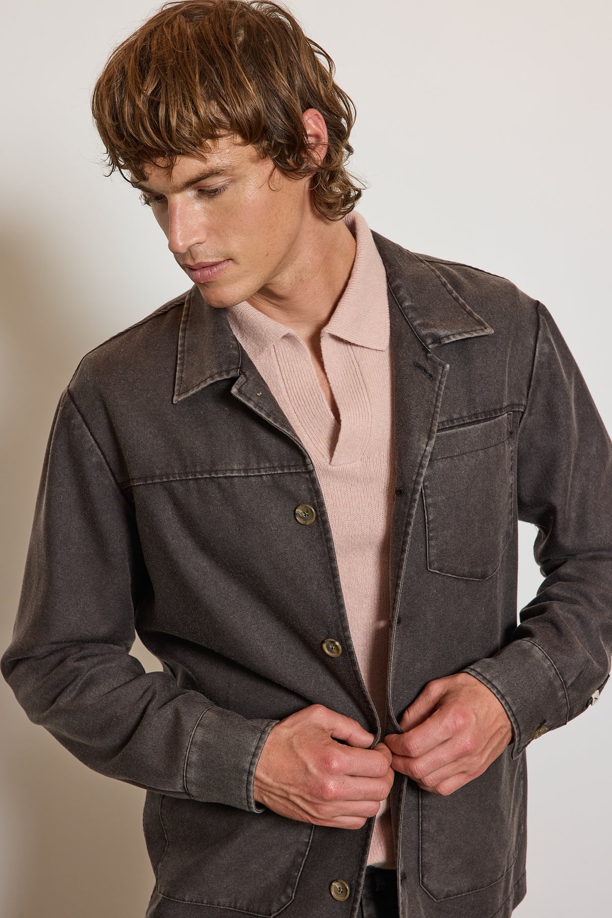 BLOUSON EN LAINE FROIDE CHOCOLAT
