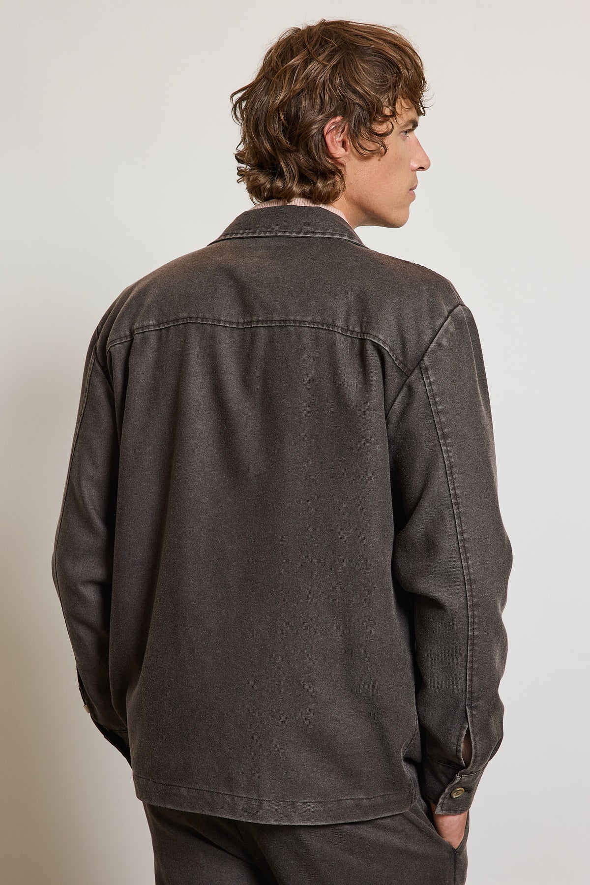 BLOUSON EN LAINE FROIDE CHOCOLAT