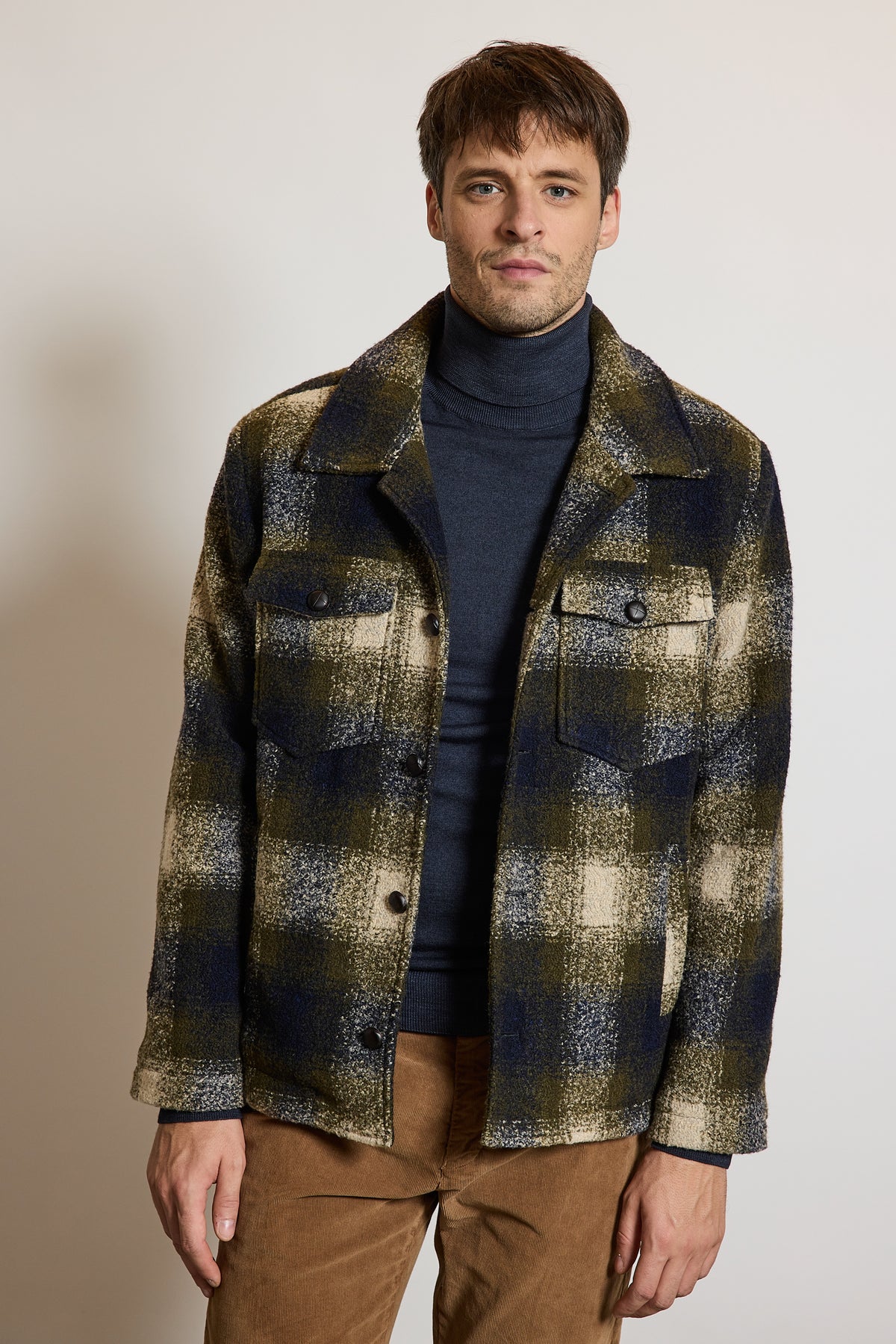 BLOUSON CARREAUX VERT