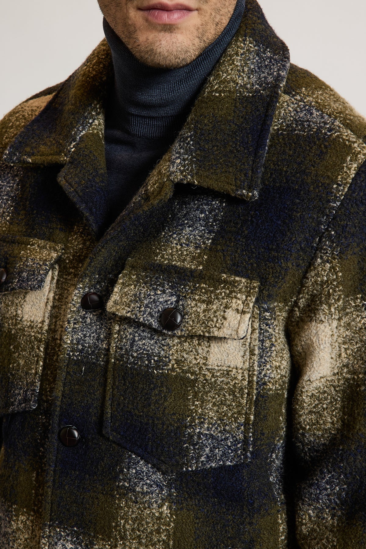 BLOUSON CARREAUX VERT